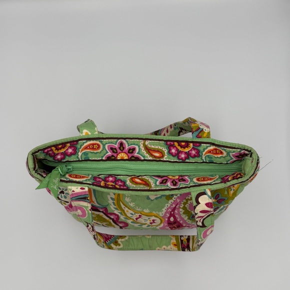 Vera Bradley Tutti Frutti Green Pink Paisley Floral Quilted Rare New Preppy Bag - Picture 2 of 7